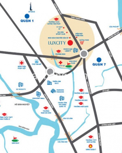 Vị Trí Dự Án Căn Hộ Luxcity Quận 7