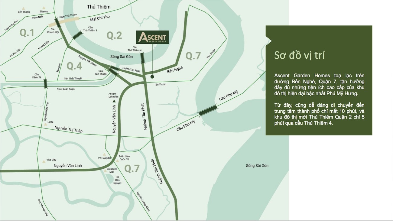 Bản đồ Vị trí Dự án Căn hộ Ascent Garden Home Quận 7
